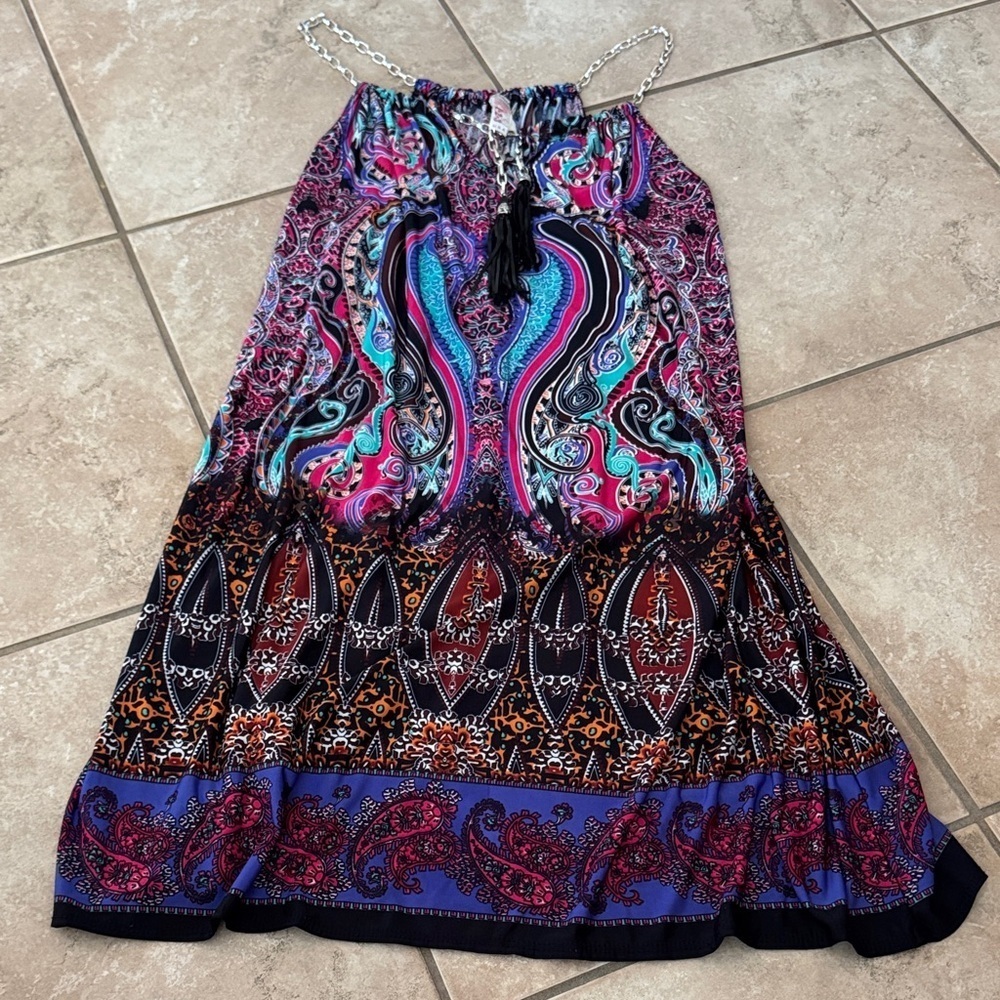 Multicolor Paisley Mini Dress